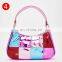 vintage glossy splice multicolored baguette bag kawaii flower zipper cute handbag mini underarm bag axillary pouch