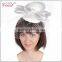 decorative white mini top hat with hair clips veil for girls sale