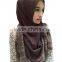 New arrival 180*70cm summer muslim long instant scarf hijab arabic scarf with lace candy colors