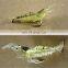 4cm 1.5g Ocean Boat Freshwater bass lifelike Black stripe glow Fishing  luminous silicone shrimp soft lure