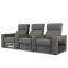 hot sale home theater furniture 3 seater Nappa leather electric recliner movie cinema sofa with cool cup holder