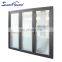Thermal break aluminium bifold folding door with in-serted  louvers