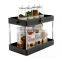 Under Sink Organizer, 2 Tier Bathroom Organizer with 4 Hooks, Multi-purpose Under Sink Storage