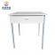 Product descriptions from the supplier Overview Product Description Size 700*700*750mm Desk TOP Top is MDF 18MM, PVC edges Frame Round Tube with Powder Coating Packing Folding legs, CKD,1 set/Carton Color White top,Gray base like,Maxima chair RAL  Product