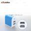 Factory Outlet Wall Charger Folding Plug Travel Charger 5V 2.1A Dual Port USB Wall Charger