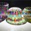 Colorful Glass Mosaic Cylinder Candle Holders Bronze & Turquoise Candle Jars