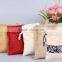 Welcome customized print linen fibric gift jewelry bag,small promotion drawstring strawberry linen bag