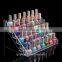 multilevel acrylic cosmetic display stands in supermaket