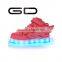 Best selling breathable new model footwear magic tape children LED sneakers