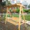 hot selling carbonized wood furniture patio kids swing set outdoor wooden swing manufaturer with celling