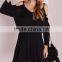 cheesecloth cold shoulder skater dress black