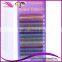 Customized logo package, Individual Glitter eyelash extension with silver/orange/light green/pink/blue/purple/red/blue