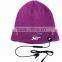 Uneed winter knitted beanie hat with headphones talk to the phone
