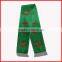 130*14cm 170T Polyester Green Scarf,Iraq Scarf,advertising Sports Club Scarf