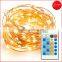 100 LEDs 33 ft Copper Wire, Warm White, Remote Control Outdoor String Lights, Dimmable LED String Lights Festival LED String
