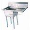 Freestanding Restaurant Kitchen 1 One Compartment Commercial Stainless Steel Sink with Drain Board