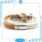 hot mixed color genuine sheepskin leather bracelet with free charge printing
