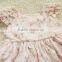 high quality Linen baby girl frock fancy smocking dress for first communion