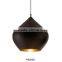 dining room black matte metal suspension light in different shape