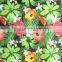 polyester spandex with printed cartoon flower and bird painting fabric for children