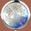 hot selling cheap small round shape two-sided metal 2x magnification personalized cosmetic mirror