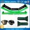 Rubber coated conveyor rollers, belt conveyor joint, belt conveyor for used tire recycling industry
