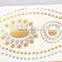 Beauty product radiant custom gold tattoo sticker waterproof temporary tattoo sticker shining gold foil flash tattoo