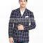 2016 Custom design casual blue checks suits man blazer