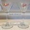 high quality crystal decorated martini glasses set of 2