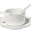 sublimation ceramic coffee mug with spoon and saucer