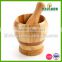 Cheap Natural Bamboo wood mortar & pestle set, wood mortar set