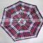 Classic plaid fabric umbrella 5 fold super mini umbrella