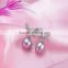 Freshwater girl with pearl earring jewel drop aaa white sterling silver pearl earring