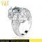 Jingli Jewelry Butterfly Shaped Silver Ring With Blue Stone (YJ-404)
