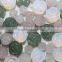 Rose quartz carved flower ear piercing plugs