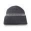 Custom knitted beanie hat with applique embroidery