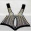 New fashion rhinestone beaded felt fabric collar, chunky bead necklace for garment