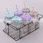 6pcs glass mason jar in a metal rack