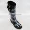 Womens Anti-slip Plaid Rubber Rain Boots