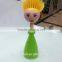 2015 cartoon lady pan brush, plastic pot brush, plastic dish brush
