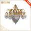 Rococo Style Crystal & Golden Brass Chandelier For Living Room/ Elegant Crystal Chandelier Decorated Droplight Pendant Lamp