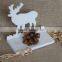 Home decoration christmas White color wooden candle holder with reindeer shape