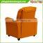 Contemporary Orange Vinyl Kids Recliner With Cup Holder and Headrest