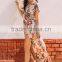 2017 New Autumn Fashion Long Romper For Women 2 Pieces Playsuits Dress Plus Size Floral Maxi Romper