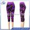 Latest Design Women Print Yoga Capri Pants With Mesh