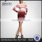 MGOO Wholesale Custom Made OEM/ODM Women Bandage Dress Long Sleeves Spandex Thick Stripe Knee Length Vestidos H234