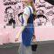 Now model summer patchwork one piece dress designs teenage girls midi denim jean overalls with gauze