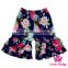 Summer Teen Stringy Selvedge Sleeveless Plain Pink Top Ruffle Floral Shorts Baby Girl Clothing Sets