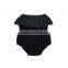 S33625W 2017 Newborn Baby Girl Black Lace Romper Jumpsuit Boat Neck Romper
