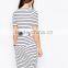 New Fashion Elegant Dress Short Sleeve High Quality Stripe Knitted Maternity Clothes